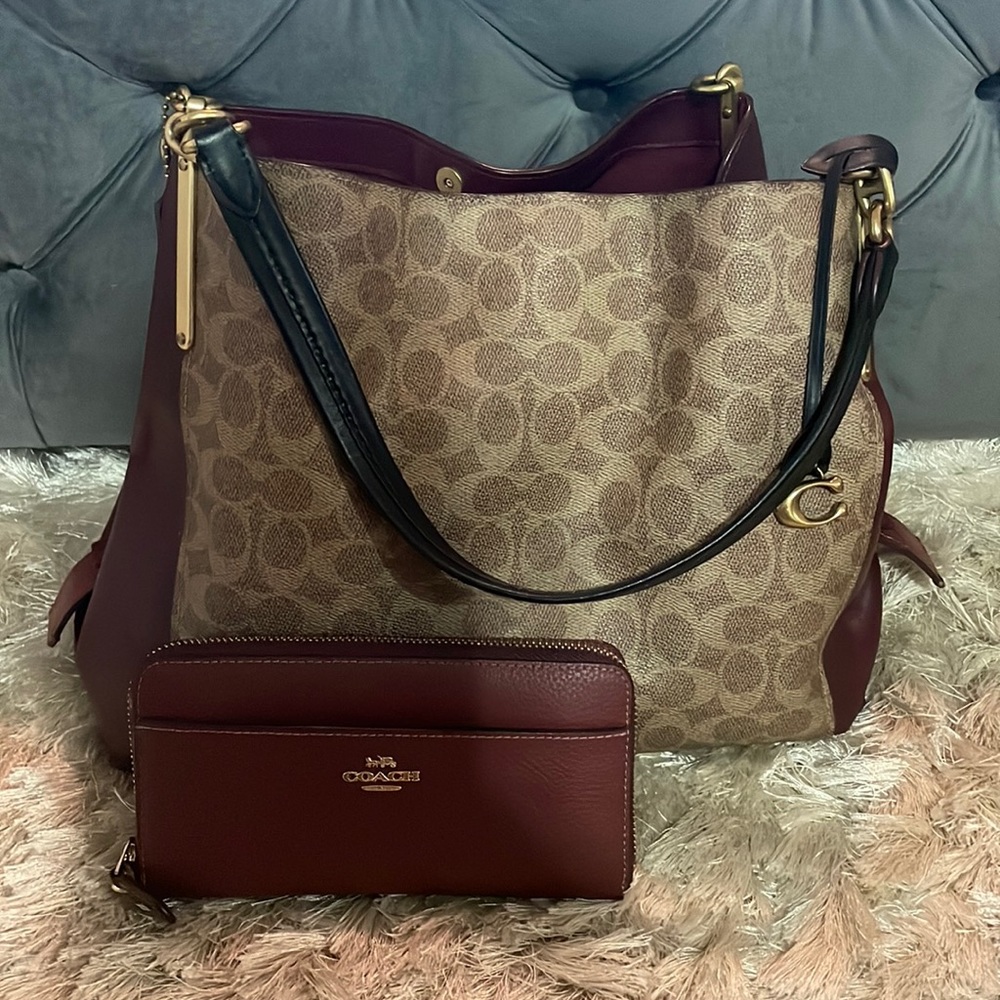 Large Coach Bag with Matching Wallet